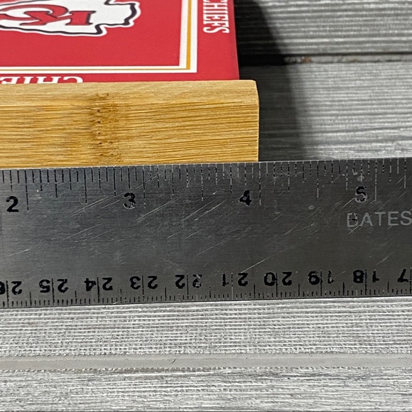 Kansas City Chiefs Coasters With Wood Caddy - Set Of 4 - Resin 4x4 Inch - New - Picture 11 of 11